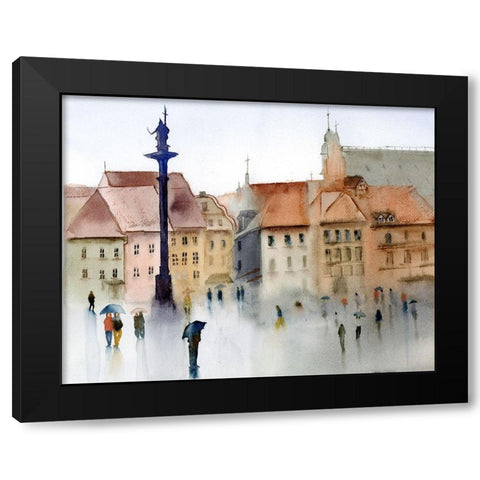 Cityscape Black Modern Wood Framed Art Print with Double Matting by Shefranov, Olga