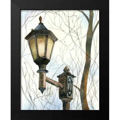 Lamppost I Black Modern Wood Framed Art Print by Shefranov, Olga