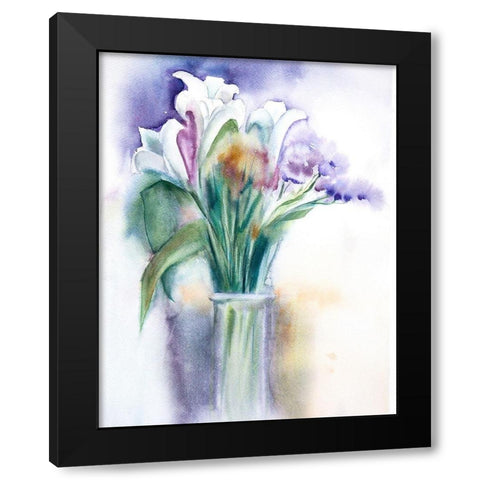 Purple Still Life Black Modern Wood Framed Art Print by Shefranov, Olga