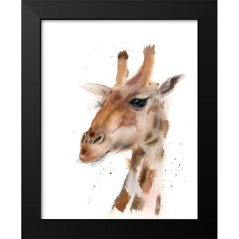 Giraffe Black Modern Wood Framed Art Print by Shefranov, Olga