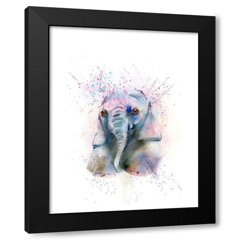 Elephant Black Modern Wood Framed Art Print with Double Matting by Shefranov, Olga