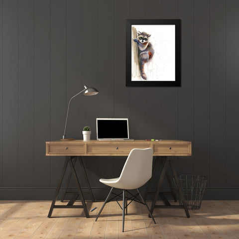 Raccoon II Black Modern Wood Framed Art Print by Shefranov, Olga