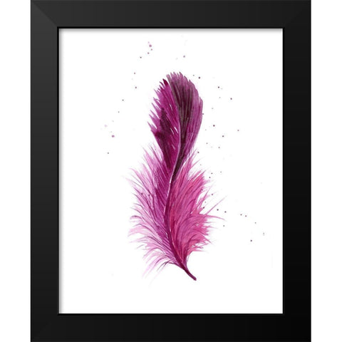 Pink Feather Black Modern Wood Framed Art Print by Shefranov, Olga
