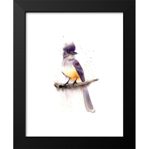 Gray Bird Black Modern Wood Framed Art Print by Shefranov, Olga