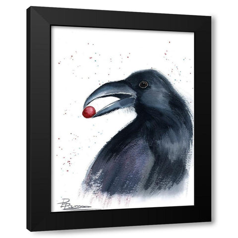 Crow Black Modern Wood Framed Art Print with Double Matting by Shefranov, Olga