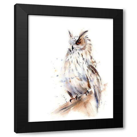 Owl Black Modern Wood Framed Art Print by Shefranov, Olga