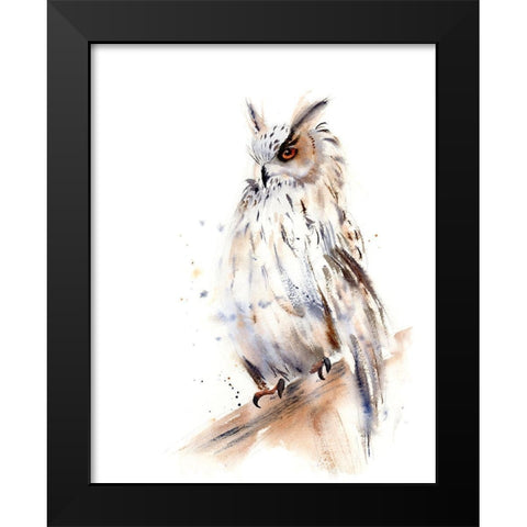 Owl Black Modern Wood Framed Art Print by Shefranov, Olga