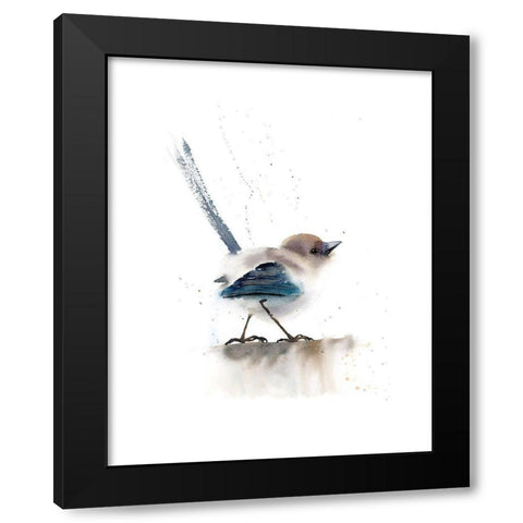 Perched Bird V Black Modern Wood Framed Art Print with Double Matting by Shefranov, Olga