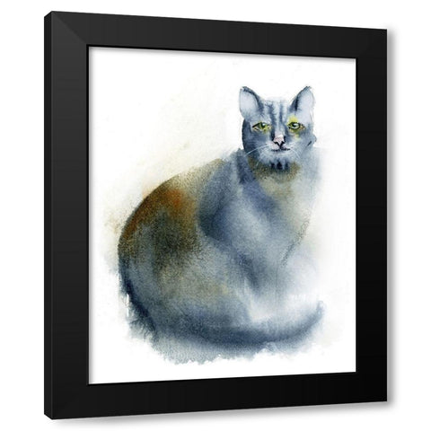Green Eyes Black Modern Wood Framed Art Print by Shefranov, Olga