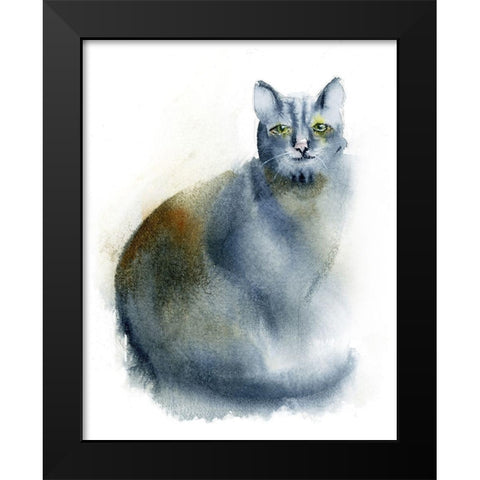 Green Eyes Black Modern Wood Framed Art Print by Shefranov, Olga