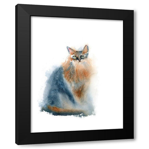Ginger Cat II Black Modern Wood Framed Art Print by Shefranov, Olga
