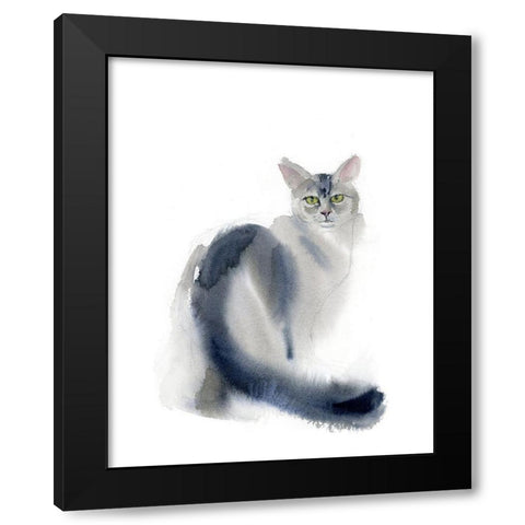 Green Eyes II Black Modern Wood Framed Art Print by Shefranov, Olga
