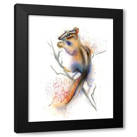 Nibbles Black Modern Wood Framed Art Print with Double Matting by Shefranov, Olga