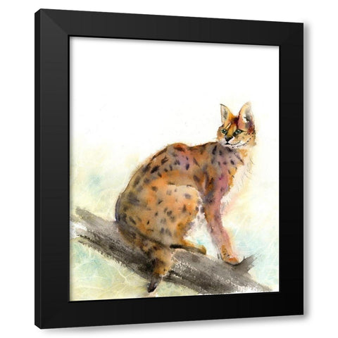 Wild Kit Black Modern Wood Framed Art Print with Double Matting by Shefranov, Olga
