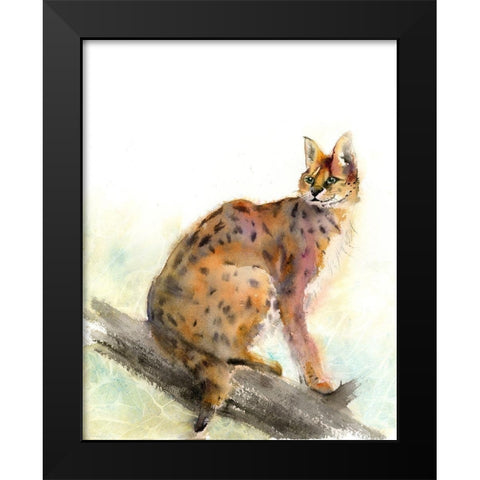 Wild Kit Black Modern Wood Framed Art Print by Shefranov, Olga