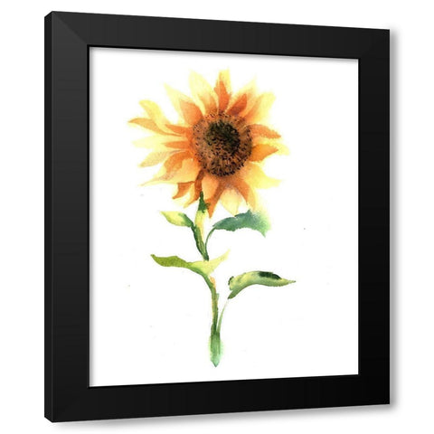 Sunflower III Black Modern Wood Framed Art Print by Shefranov, Olga