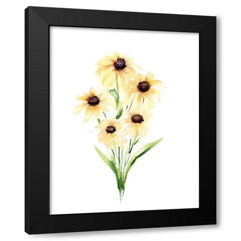 Daisy Black Modern Wood Framed Art Print with Double Matting by Shefranov, Olga