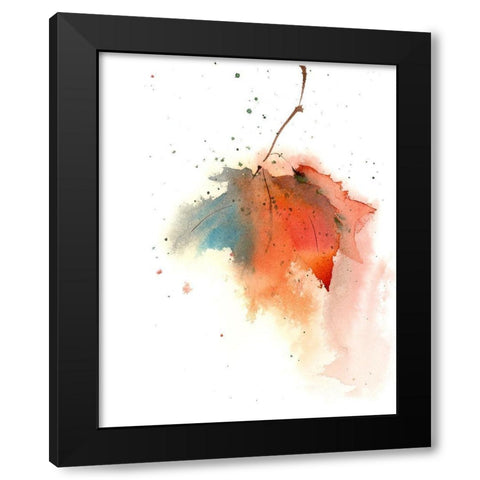 Fall Leaves I Black Modern Wood Framed Art Print by Shefranov, Olga
