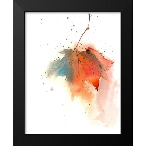 Fall Leaves I Black Modern Wood Framed Art Print by Shefranov, Olga