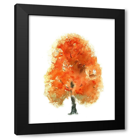 Fall Tree I Black Modern Wood Framed Art Print with Double Matting by Shefranov, Olga