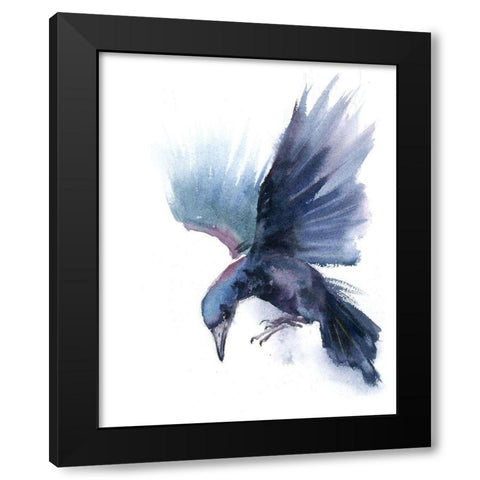 Crow I Black Modern Wood Framed Art Print with Double Matting by Shefranov, Olga