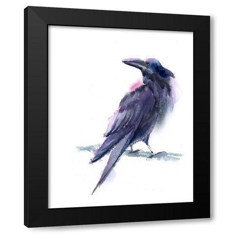 Crow II Black Modern Wood Framed Art Print by Shefranov, Olga