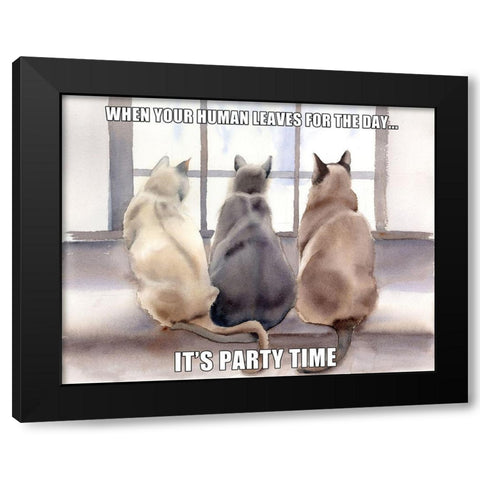Party Time Black Modern Wood Framed Art Print with Double Matting by Shefranov, Olga