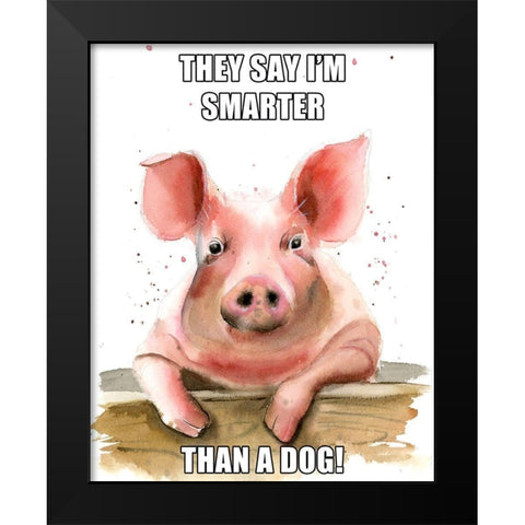 Smarter Than a Dog Black Modern Wood Framed Art Print by Shefranov, Olga