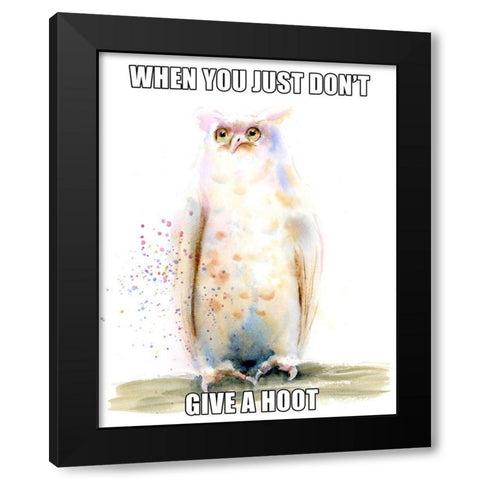 Give a Hoot Black Modern Wood Framed Art Print with Double Matting by Shefranov, Olga