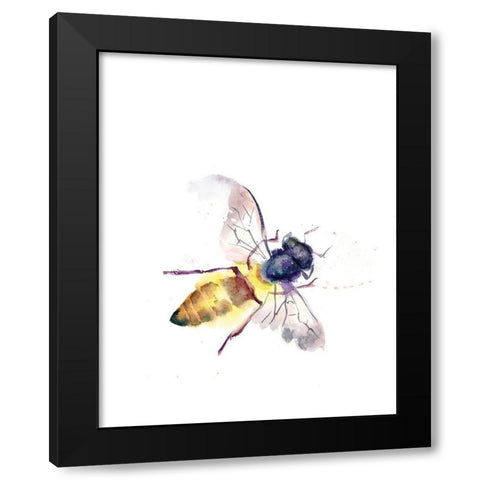 Bee Black Modern Wood Framed Art Print with Double Matting by Shefranov, Olga