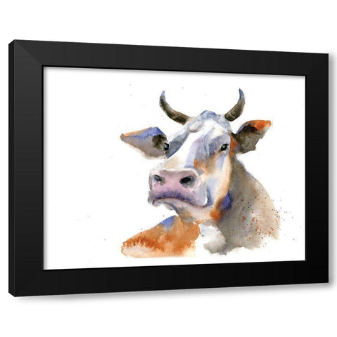 Cow I Black Modern Wood Framed Art Print with Double Matting by Shefranov, Olga