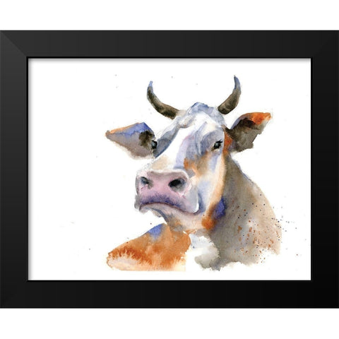 Cow I Black Modern Wood Framed Art Print by Shefranov, Olga