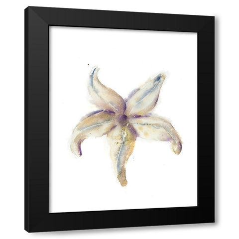 Starfish Black Modern Wood Framed Art Print with Double Matting by Shefranov, Olga