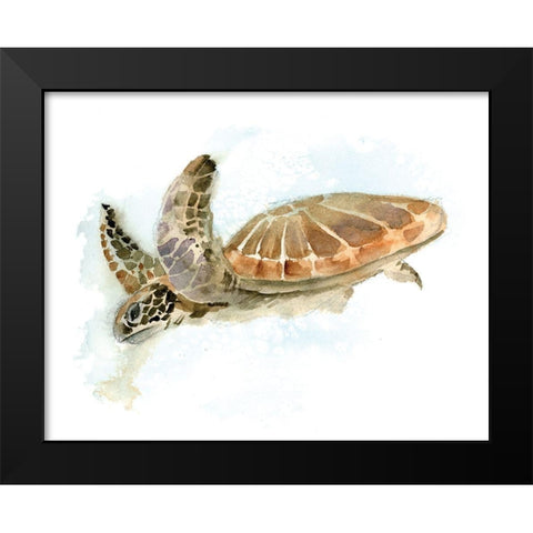 Turtle Black Modern Wood Framed Art Print by Shefranov, Olga
