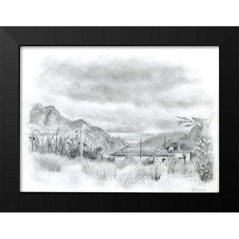 Black and White Landscape Black Modern Wood Framed Art Print by Shefranov, Olga
