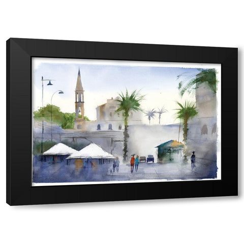 Travel Scape Black Modern Wood Framed Art Print by Shefranov, Olga