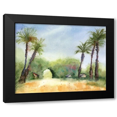 Oasis II Black Modern Wood Framed Art Print with Double Matting by Shefranov, Olga