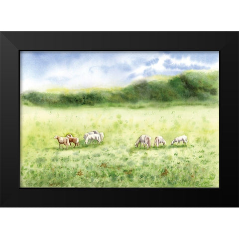 Farmscape Black Modern Wood Framed Art Print by Shefranov, Olga