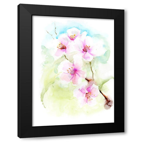 Blossoms Black Modern Wood Framed Art Print with Double Matting by Shefranov, Olga