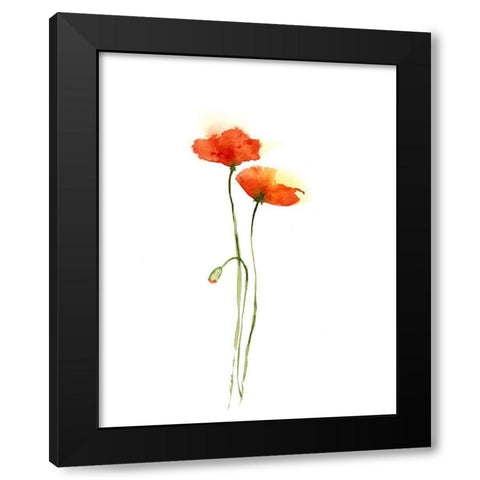 Poppy III Black Modern Wood Framed Art Print with Double Matting by Shefranov, Olga