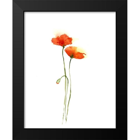 Poppy III Black Modern Wood Framed Art Print by Shefranov, Olga