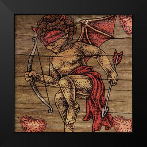 Blind Love Black Modern Wood Framed Art Print by BoMo