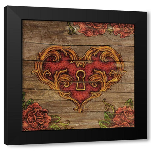 Key Hole Black Modern Wood Framed Art Print with Double Matting by BoMo