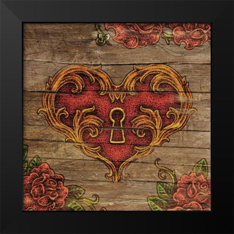 Key Hole Black Modern Wood Framed Art Print by BoMo