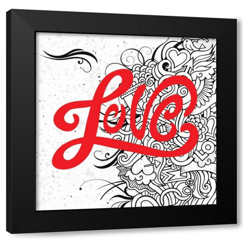 Lovin Black Modern Wood Framed Art Print by BoMo