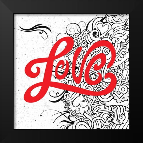 Lovin Black Modern Wood Framed Art Print by BoMo