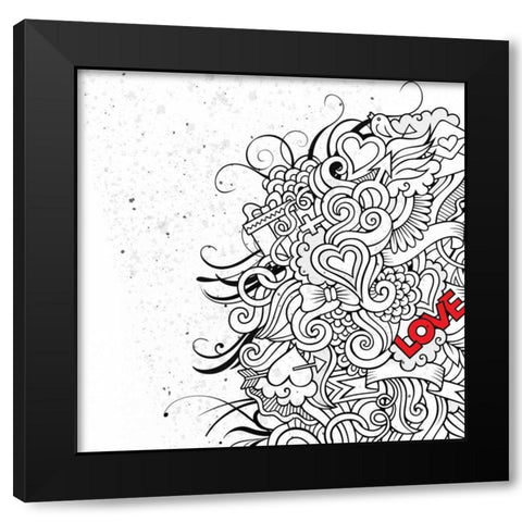 Love Flair Black Modern Wood Framed Art Print with Double Matting by BoMo