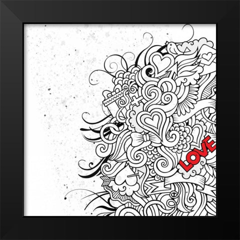 Love Flair Black Modern Wood Framed Art Print by BoMo