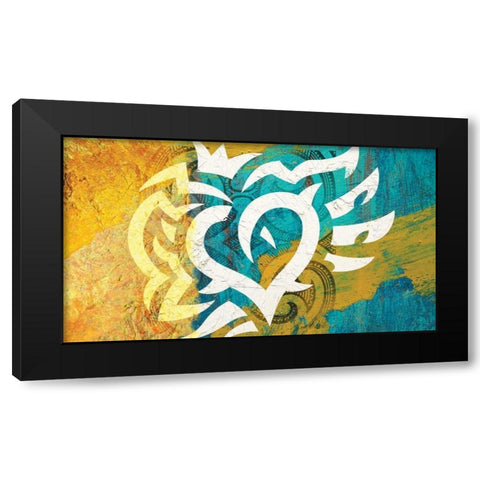 Inca Heart Black Modern Wood Framed Art Print by BoMo