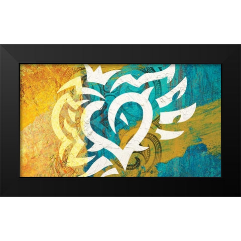 Inca Heart Black Modern Wood Framed Art Print by BoMo